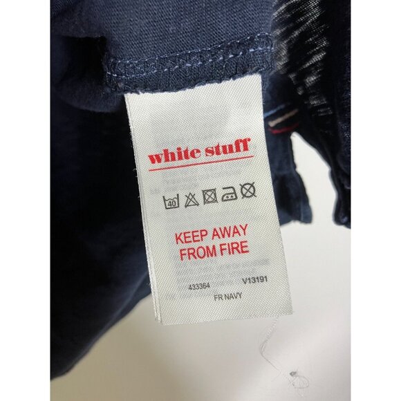 White Stuff UK 12 Women's Medium Blue with Red Blue Embroidery Pocket T-Shirt - Picture 6 of 10